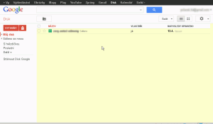 Zežloutlé pozadí při přetáhnutí souboru na Google Drive