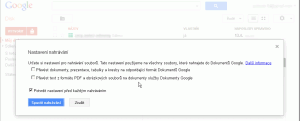 Dotaz Google Drive před nahráním souboru