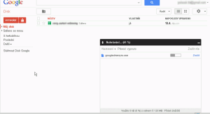 Průběh nahrávání souboru na Disk Google