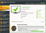Základní okno programu Avast! Free Antivirus