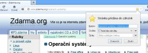 Odsouhlasení záložky ve Firefoxu