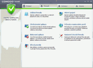Náhled záložky Firewall