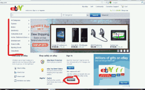 Hlavní strana portálu eBay