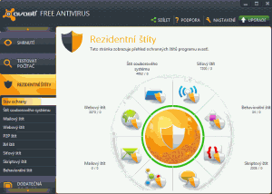 Náhled obrazovky rezidentních štítů