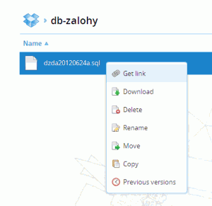 Kontextové menu pro soubor