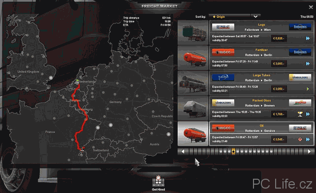 Mapa s úkoly od přepravních společností Mapa s úkoly od přepravních společností