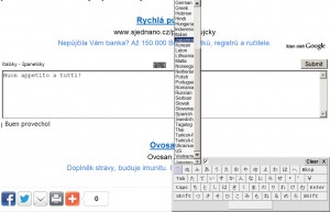 Klávesnice na obrazovce k zápisu jiných písem a netypických znaků
