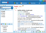 Pohled na zobrazené heslo book v Lingea Lexicon