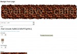 Textura s kávou a textem s různými národními znaky
