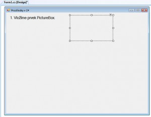 Vložení PictureBox, kde bude obrázek