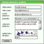 Poslání obrázku e-mailem je snadné přímo v editoru