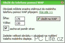 V dnešní době WAP patrně nevyužijeme, přesto tato funkce zde je