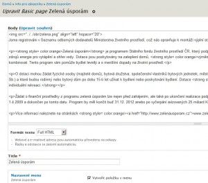 Vložení HTML obsahu na web