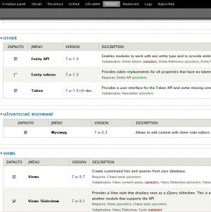 Moduly v Drupalu