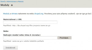 Instalace modulů je stejná jako u šablon vzhledu