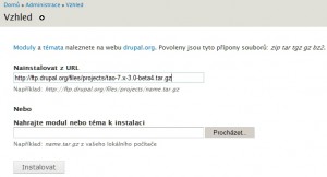 Instalace nové šablony vzhledu z URL či souboru