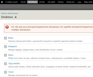 Nastavení struktury webu, tedy bloků a dalších prvků