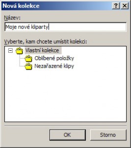 Vytvoření nové kolekce je velmi snadné
