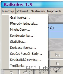 Kalkules přináší spoustu dalších užitečných funkcí