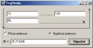 Řešení je snadné, zadejte tři známé hodnoty