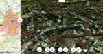 3D mapa v Kroměříži jako pohled na město