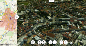 3D mapa v Kroměříži jako pohled na město