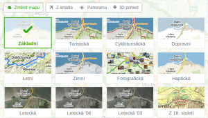 Mapy.cz nabízí 16 druhů map