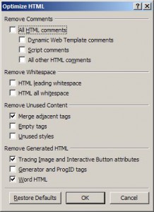 Optimalizace HTML kódu odstraněním prázdných řádků, komentářů či nepoužitých stylů
