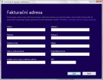 Fakturační údaje pro stažení Windows 8