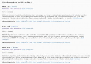 Aplikace a služby poskytované firmou
