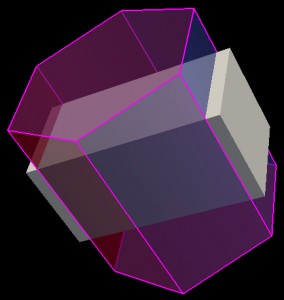 Využití barevného prostoru RGB-alpha pro simulaci průniků těles.