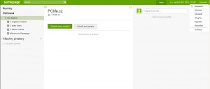 Základní jednoduché prostředí Samepage