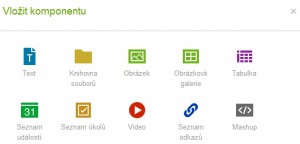 Můžeme přidat jednu z deseti komponent