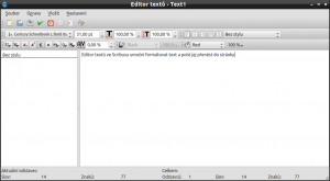 K editaci textů a formátování má Scribus samostatný editor