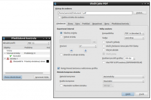Předtisková kontrola a možnosti exportu do PDF