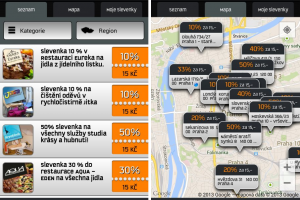 Slevy výpisem i na mapě