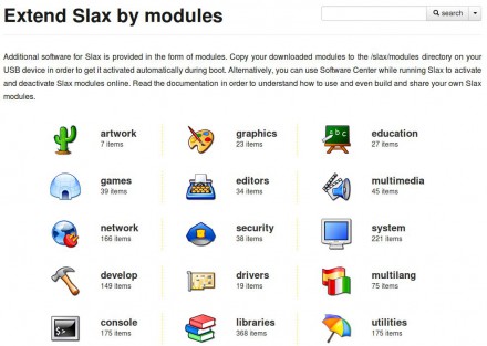 Modulární skládání distribuce Slax