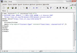 Šablona pro XHTML webovou stránku