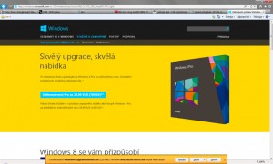 Web Microsoftu s nabídkou upgradu na Windows za 29,99 eur