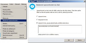 Nastavení upozornění okna na příchozí zprávy jen s určitými slovy