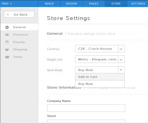 Weebly počítá v e-shopech i s českými korunami