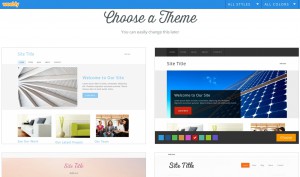 Weebly nabízí desítky stylů, u každého lze měnit barevné schéma